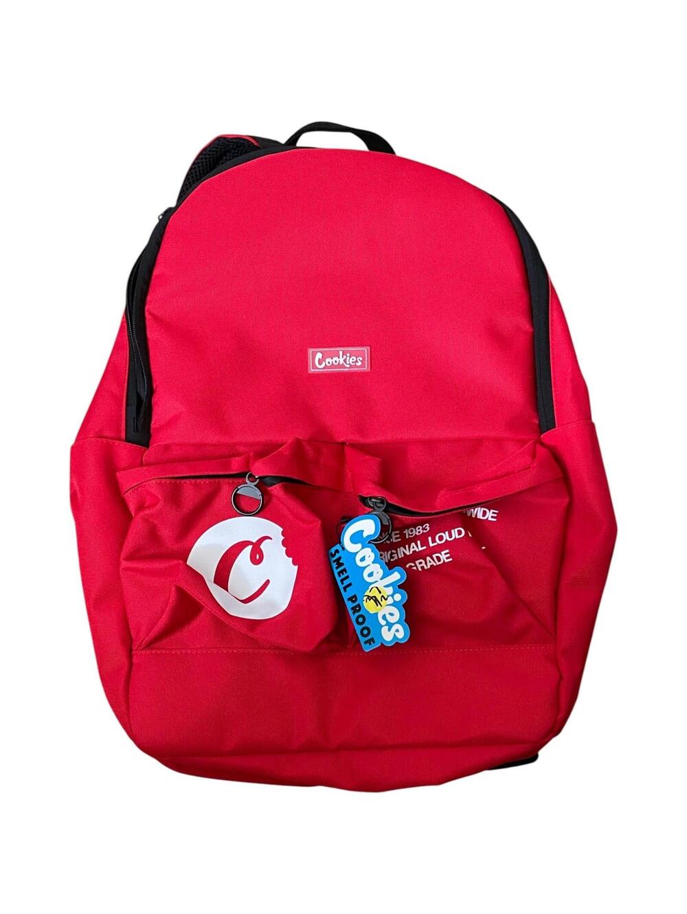 Cookies Orion Smell Proof Red Backpack NWT Canvas Travel Bag
